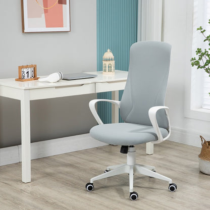 Bureaustoel – Kantoorstoel – Draaistoel – Werkstoel – Office Chair – Verstelbare Hoogte – Kantelfunctie – Ergonomisch Mesh – Lichtgrijs