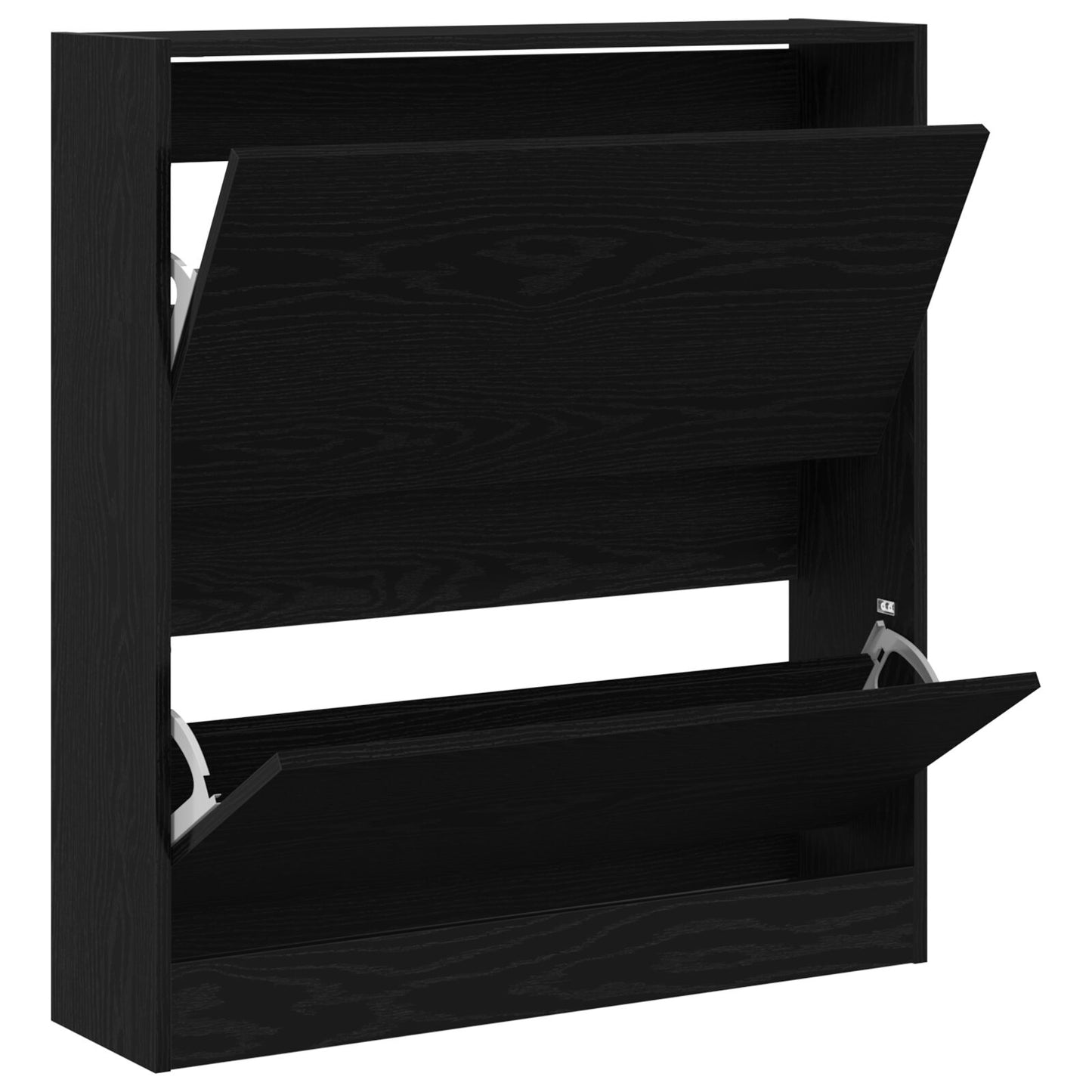 Schoenenkast – Schoenenrek – Schoenenopberger – Schoenenkastje – Schoenendisplay – Zwart Eikenhout – Flip-Drawer Systeem – Compact 80x21x87,5 cm – Ruimtebesparend Design