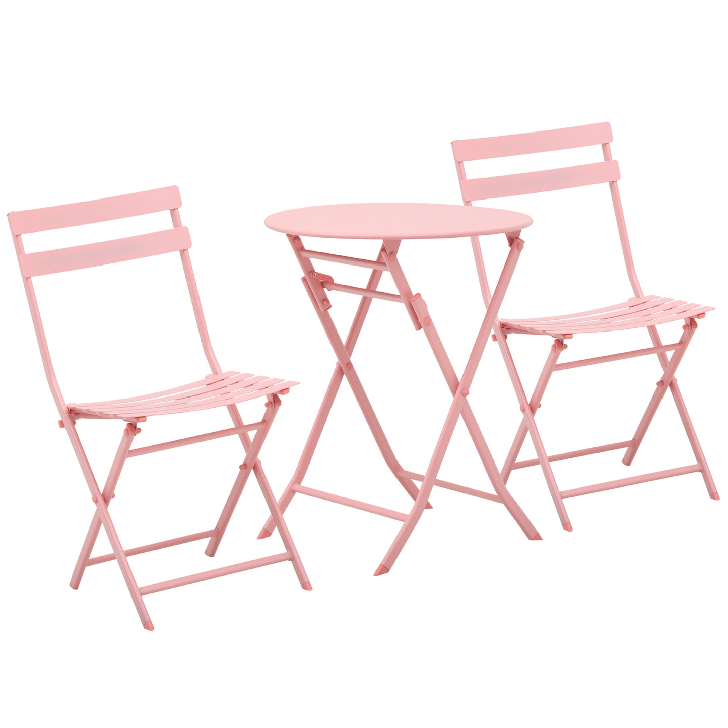 3-Delige Tuinset – Balkonset – Bistroset – Inklapbare Tuinmeubels – Tuinstoelen – Groen – compact & inklapbaar – duurzaam gepoedercoat metaal