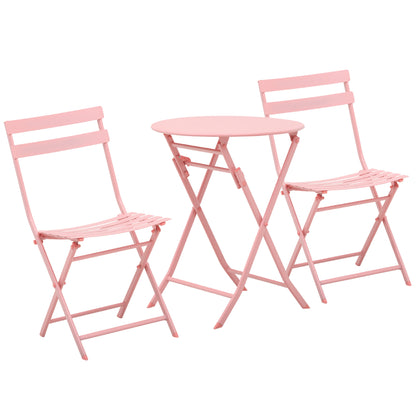 3-Delige Tuinset – Balkonset – Bistroset – Inklapbare Tuinmeubels – Tuinstoelen – Groen – compact & inklapbaar – duurzaam gepoedercoat metaal