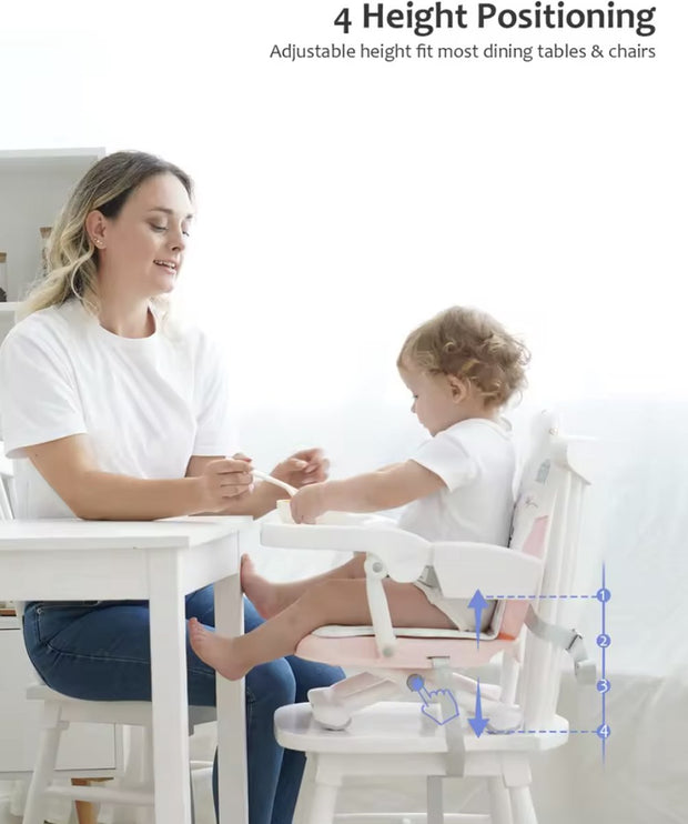 Draagbare kinderstoel - Kinderstoel - Babystoel - Zitverhoger - Kinderstoel verhoger - Verstelbare hoogte - Opvouwbaar - Lichtgewicht - Uil - 6 tot 36 maanden - Grijs - Wit