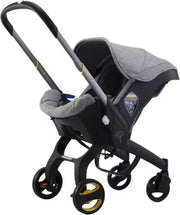 Kinderwagen - Kinderwagen - Bedje - Buggy - Autostoel - Opvouwbaar naar autostoel - RVS frame - Groen/Zwart