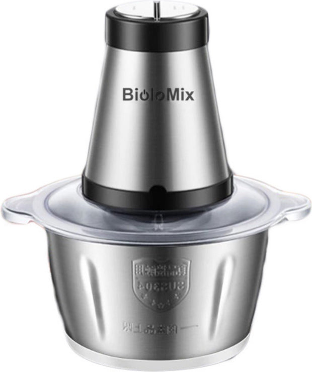 Hakmolen Electrisch - Gehaktmolen - Vleesmolen - Food Processor - Keukenmixer - Hakmolen Elektrisch - Grijs - 500W - 2 Snelheden - Roestvrij staal - 2L