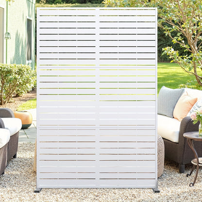 Vrijstaand Privacy Scherm – Tuinafscheiding – Balkonscherm – Terrasscherm – Schuttingpaneel – Verstelbaar 182,88x119,38 cm – Duurzaam Metaal & Hout