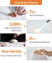 Salontafel - Ronde salontafel - Gesinterd steen - Marmerlook - 2 laags - Wit/Zwart - 80cm