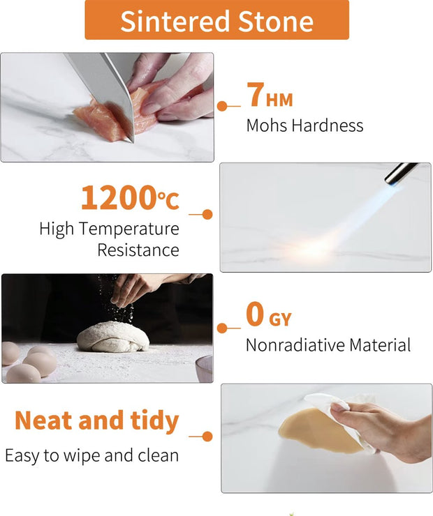 Salontafel - Ronde salontafel - Gesinterd steen - Marmerlook - 2 laags - Wit/Zwart - 80cm