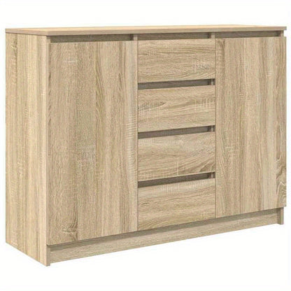 Sideboard with Drawers 100.5X35X76Cm Particle Board Sonoma Oak Color. Sideboards Provide Ample Storage Space to Keep Your Room Tidy And Organized, While Being Both Functional And Attractive.