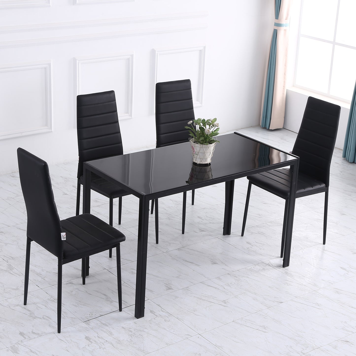 Eettafel – Tafel – Keukentafel – Eetkamertafel – Meubel – Zwart – Modern Design – 120x60x75 cm – Stevig & Onderhoudsvriendelijk
