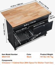 Kookeiland - Ontbijtbar - Keukenwerktafel - Keuken Vicco Kookeiland Fame-Line - Donkerblauw Hoogglans/Antraciet - 90 cm met Lade - zonder Werkblad Vicco Kookeiland Fame-Line - Eiken /Goud