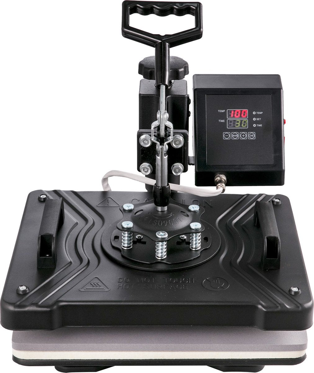 5 In 1 Hittepers - Warmte Persmachine Transferpers - Met 29 x 38 cm Hitteplaat - Digitale Praktische Controller - Duurzaam en Betrouwbaar Handvat - Voor Het Aanbrengen Van Letters - Cijfers En Patronen Op Petten - T-Shirts - Kopjes - Borden - Zwart