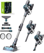 Cordless Stick Vacuum Cleaner - Bagless on Battery - 4 Different Attachments - Handheld Vacuum Cleaner - 380W - 27Kpa
