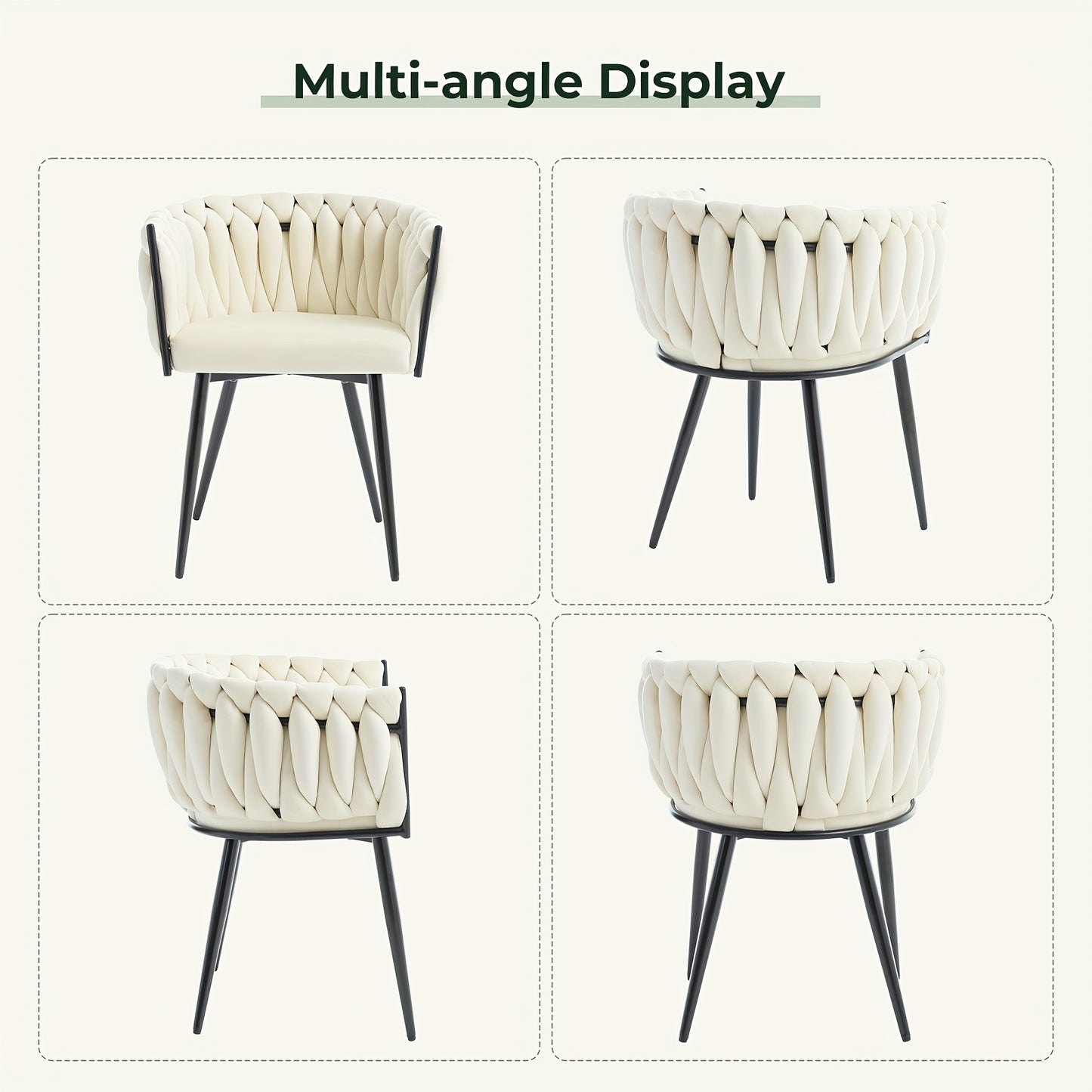 Eetkamerstoelen – Keukenstoelen – Stoelen – Kuipstoelen – Set van 2 – Beige Velvet – Met Metalen Kruispoten – Ergonomisch Met Armleuningen