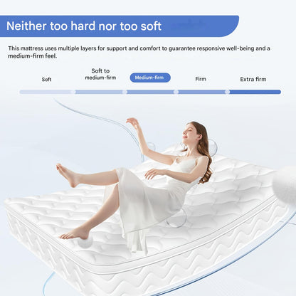 Matras 7-zones Pocketvering – Slaapmatras – Stevig Matras – Ergonomisch Matras – Matrassen – H3 Extra Stevig – Afneembare Wasbare Katoenen Hoes – 140x200 cm / 90x200 cm / 90x190 cm – 25-28 cm Dikte