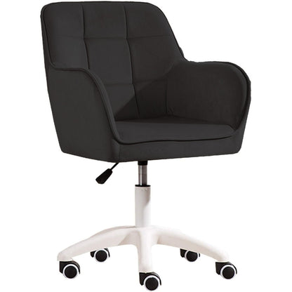 Bureaustoel – Kantoorstoel – Werkstoel – Deskchair – Armstoel – Zwart – Fluwelen Bekleding – 360° Draaibaar – Verstelbare Zithoogte 35-45 cm