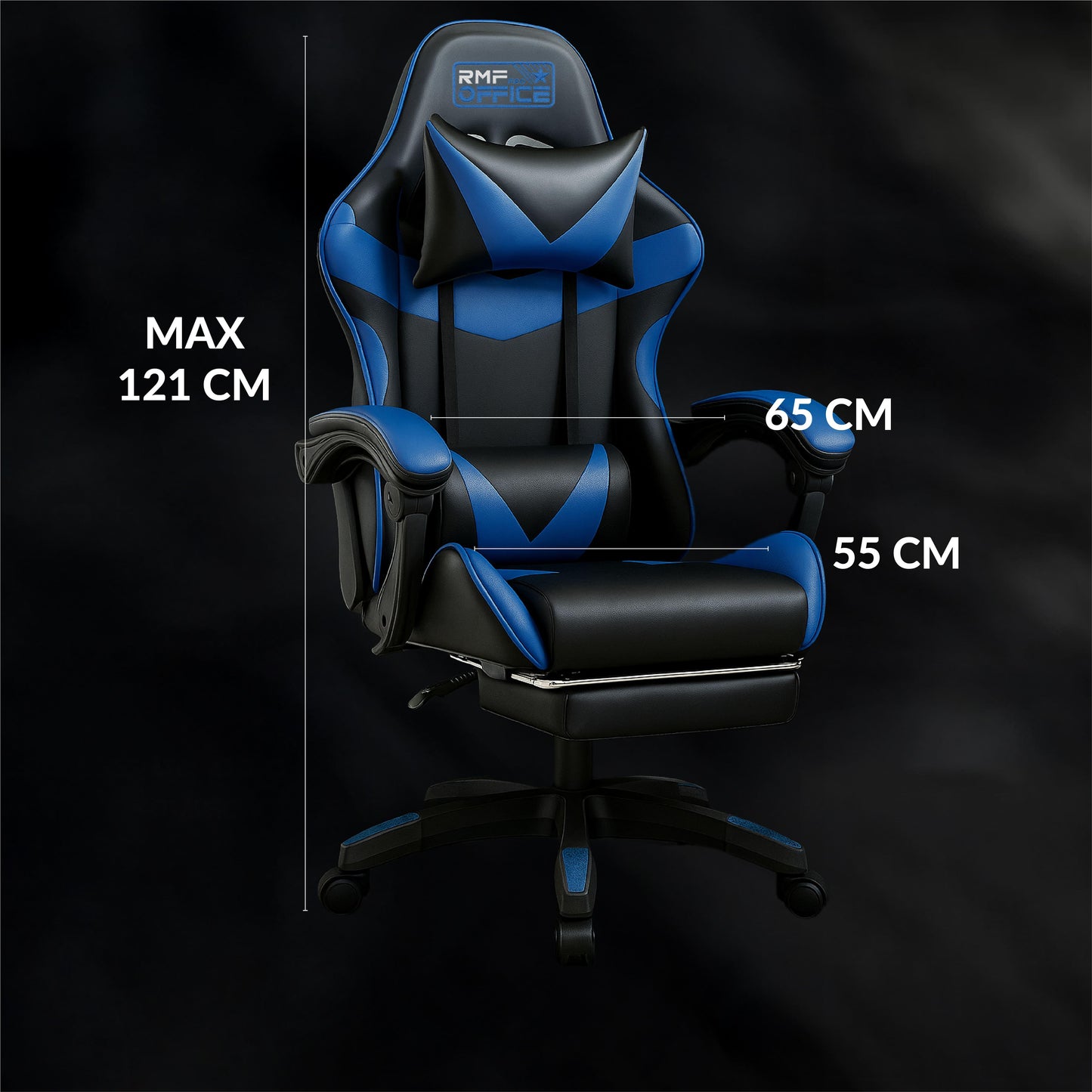 Gamestoel – Gaming Stoel – Gamestoel Bureaustoel – Gaming Chair – Ergonomisch Design – Verstelbare Hoogte en Inklapbare Voetsteun – Zwart