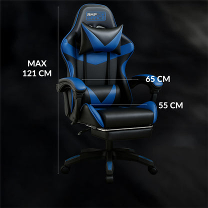 Gamestoel – Gaming Stoel – Gamestoel Bureaustoel – Gaming Chair – Ergonomisch Design – Verstelbare Hoogte en Inklapbare Voetsteun – Zwart
