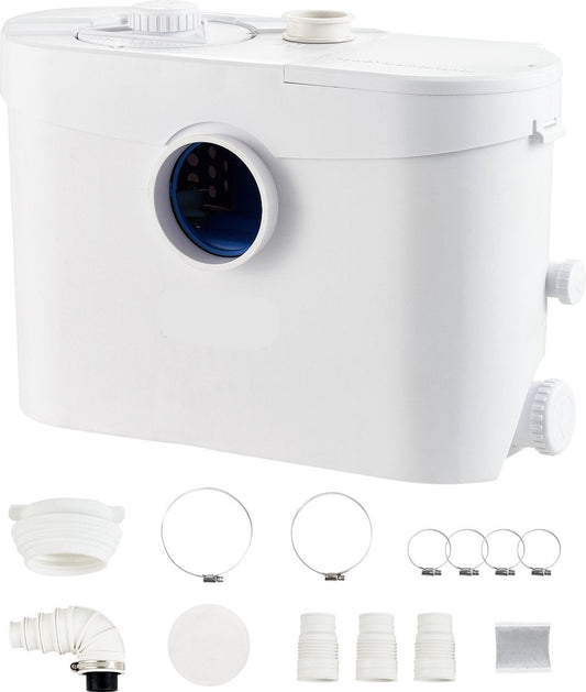 Beschermenderioolpomp - 10m Opvoerhoogte - 99% Effectief Antimicrobieel - Met 3 Waterinlaten - 700EW - 9600l/U Flow - Geen Onderhoud - Olie Die Bestand Is Tegen Heet Water - Voor Toilet - Kelder - Keuken