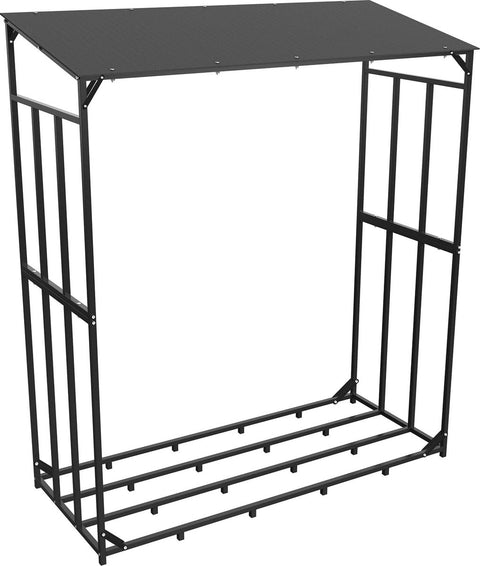 Haardhoutrek - Haardhout rek - Brandhout rek - Openhaard Hout - Houtopslag - Extra groot rek met dak - 156.5 x 60 x 176.5 cm