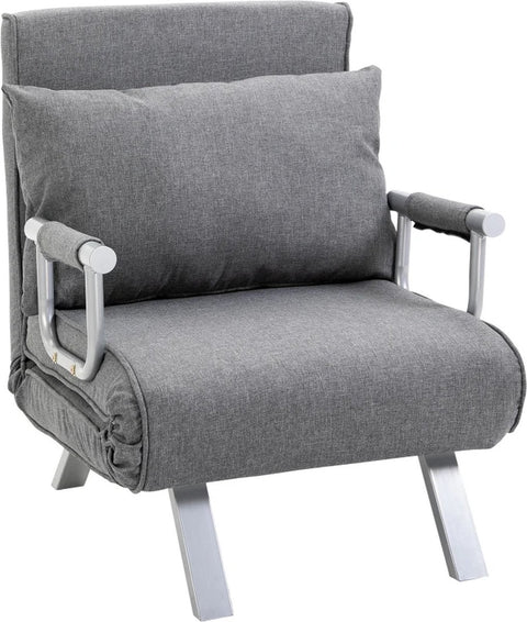 Slaapstoel - Uitklapbaar - Slaapbank - Logeerbed - Zetelbed - Slaapfauteuil - Vouwbed - 1 persoons - Zeer comfortabel - Grijs