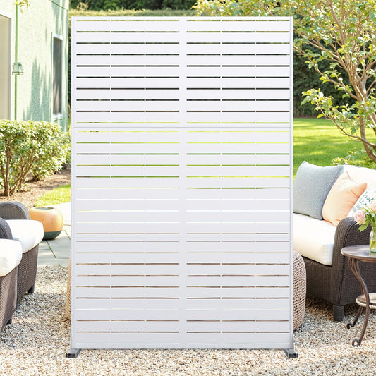 Metalen Privacy Scherm – Tuinafscheiding – Balkonscherm – Terras Scherm – Tuinpaneel – Gegalvaniseerd Staal – Weerbestendig & 182,88x119,38 cm – Eenvoudige Montage – Geen Hout