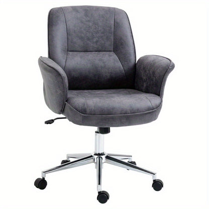 Ergonomische Bureaustoel – Kantoorstoel – Werkstoel – Bureauzetel – Gamestoel – Verstelbare Zithoogte – Kantelbare Rugleuning – Grijze Stof – Draagt Tot 120 kg