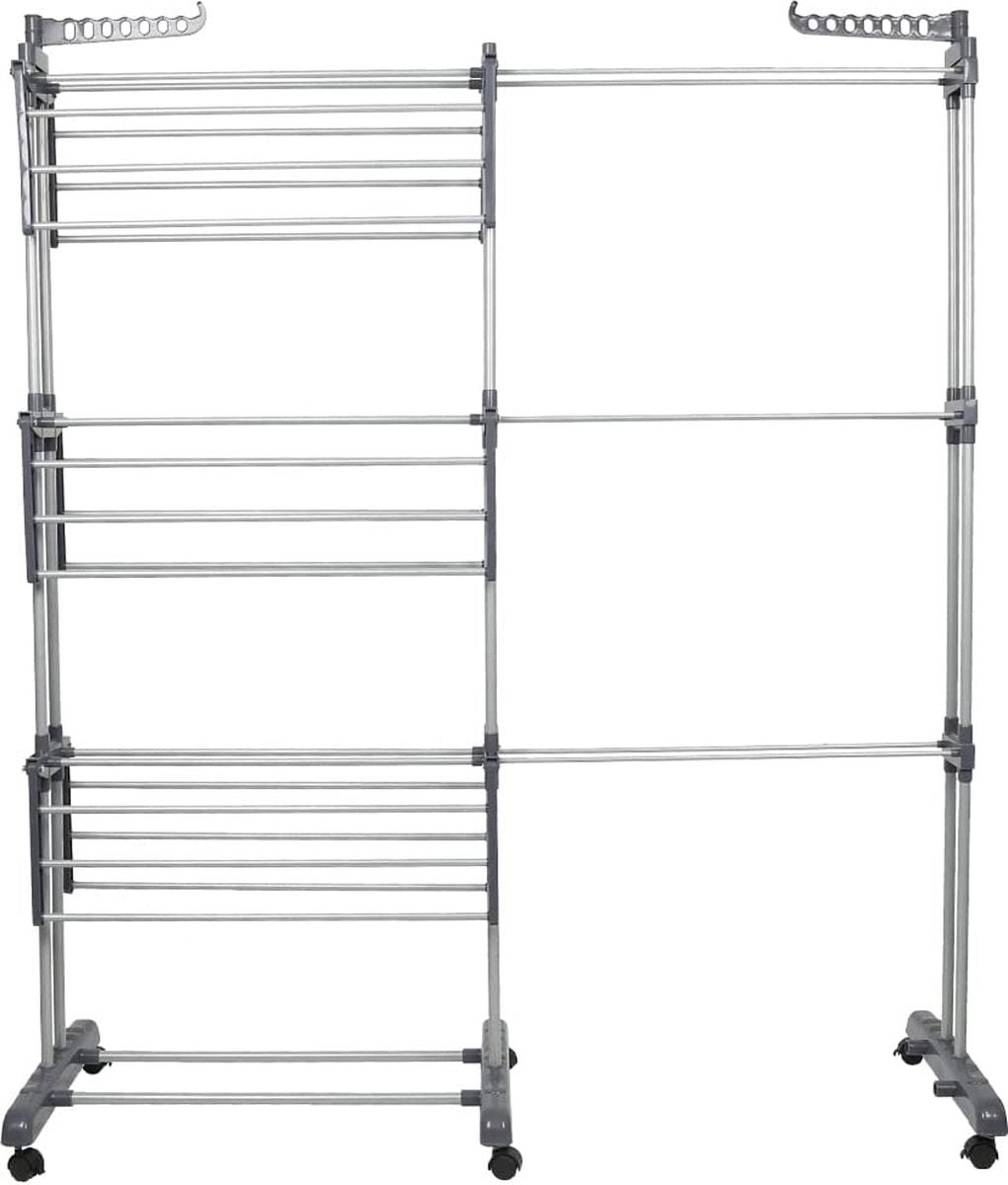Homewell - droogtoren - uitschuifbare droogrek - kledingrek - uitschuifbaar wasrek - inklapbaar - droogtoren met wieltjes - wasrek staand - droogtorens - wasrekken