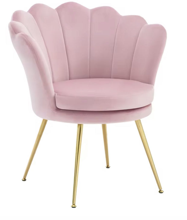 Eetkamerstoel - Eettafel stoel - Fauteuil - Babykamer stoel - Leesstoel - fluwelen stoel - fluweel - Roze