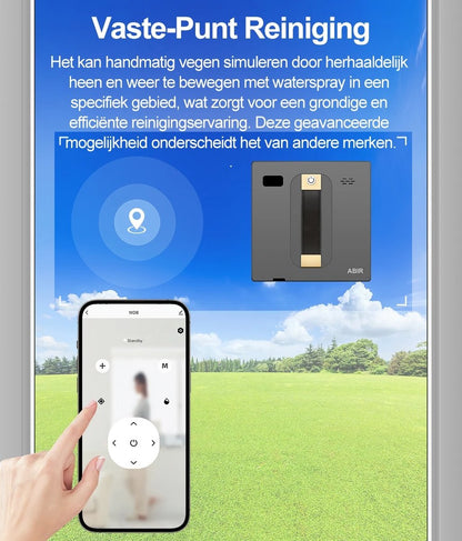 Robot raamreiniger - Dubbele Watersproeier - Slim Geheugen - Hoge Vacuümaanzuiging - Lasersensor - Robot voor het Reinigen van glas - App besturing - QUORE