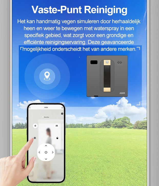 Raamreinigingsrobot - Robotraamreiniger - Slimme Ramenlapper - Voor Ramen & Tegels - Automatische Ramenwasser - Robot Ramen Lapper - Automatische Ramenlapper - Dubbele Watersproeier - Sensoren - App Bedienbaar - Thuis & Kantoor