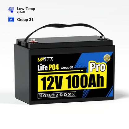 12V 100Ah LiFePO4 Accu – Lithium Batterij – Deep Cycle Accu – Caravan Accu – Boot Accu – Lange Levensduur – Ingebouwd BMS Veiligheidssysteem