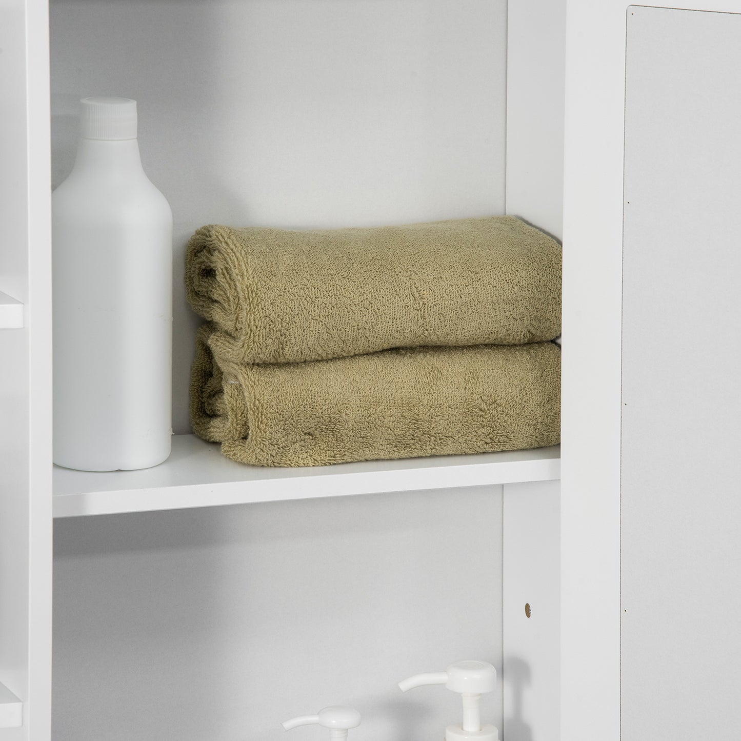 Badkamerspiegelkast – Badkamerkast – Spiegelkast – Medicijnkast – Opbergkast – 8 Compartimenten – Vochtbestendig MDF – 66 x 17 x 63 cm – Wit