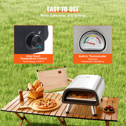Pizzarette – Pizza Oven – Pizzamaker – Elektrische Oven – Tafeloven – Tot 850°C – Inclusief Timer en Draagtas