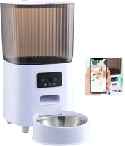 Voerbak Kat V8 - Automatische Kattenvoerbak - 5 Liter - APP Video-Voice Control - Camera - Wifi - Sensor - Compact 20*33*33cm - Wit