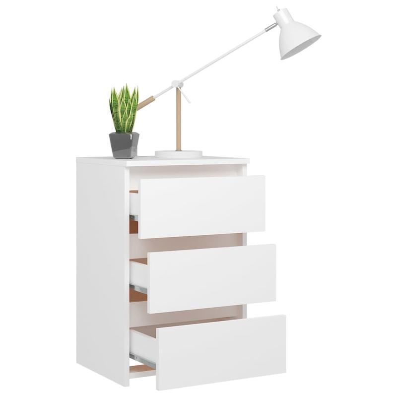 Nachtkastje – Bijzettafel – Ladekast – Bedtafeltje – Opbergkast – Wit – Set Van 2 – Hout – 40x35x62,5 cm – Compact En Robuust