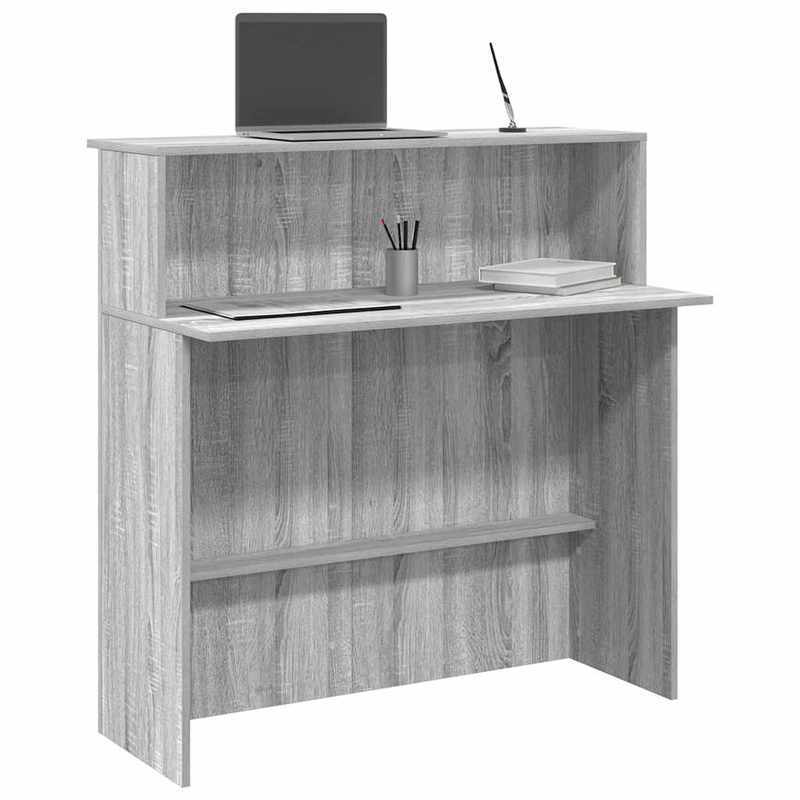 Balie – Reception Desk – Baliepaneel – Ontvangstbalie – Balietafel – Grijs – Houtmateriaal – Compact 100x50x103,5 cm