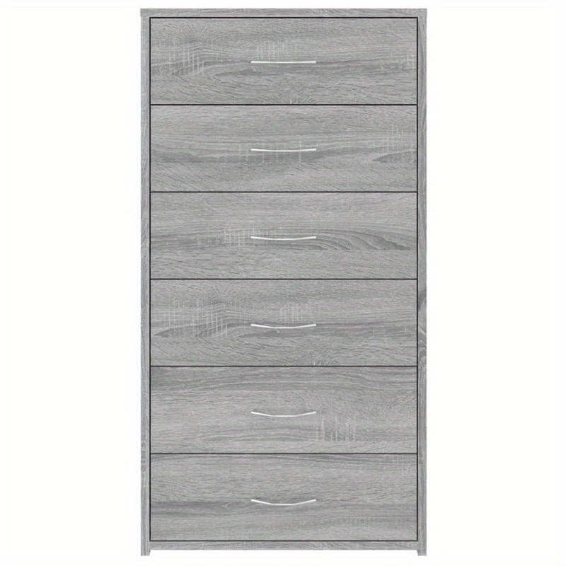 Sideboard – Dressoir – Kast – Opbergmeubel – Ladenkast – Sonoma Grijs – 6 Laden – Compacte Ruimtelijke Opbergruimte