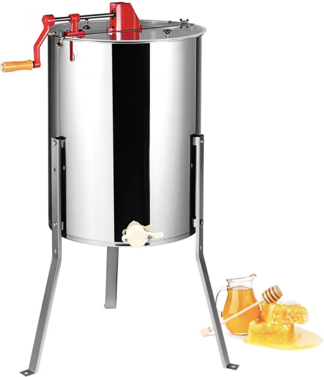 Honing - Extractor - Honing Extractor - Manueel - Honingslinger - 3 Frames - Honing centrifuge - Handmatig - Roestvrij Staal