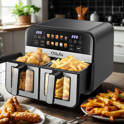 Airfryer – Friteuse – Heteluchtoven – Heteluchtfriteuse – Oven – 10,5L DualZone Met Dubbele Mand – 2600W Vermogen Met Touchscreen Bediening