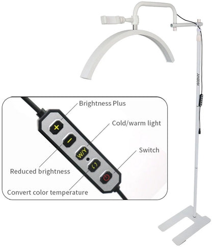 Lamp - Booglamp - Vloerlamp - Wit - Dimbaar - Vloerlicht - Booglicht - Huislamp - 36W - Halve Maan - Halve Maan Lamp - Video Licht - Met Telefoon Houder - 3200K-5600K - Afstandsbediening