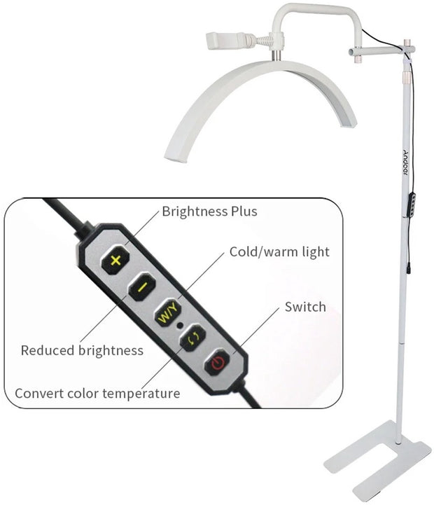 Lamp - Booglamp - Vloerlamp - Wit - Dimbaar - Vloerlicht - Booglicht - Huislamp - 36W - Halve Maan - Halve Maan Lamp - Video Licht - Met Telefoon Houder - 3200K-5600K - Afstandsbediening