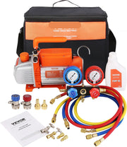 Vacuum Pump - Air Conditioning Vacuum Pump - Air Conditioning Vacuum Filling Pump - Air Conditioning Pump - With Accessories - With Storage Bag - 150W - 1440Rpm - 40 Micron - 3.5CFM - 120V