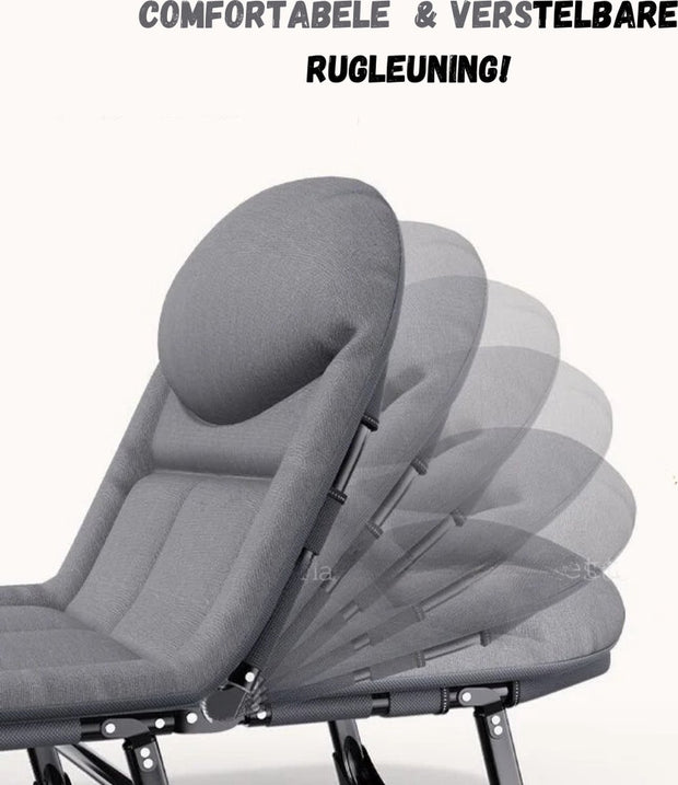 Veldbed - Veldbedden 1 Persoon - Kampeerbed - 65x200x32 Cm - Stretcher - Inklapbaar Campingbedje - Met Matras - Volwassenen - Grijs