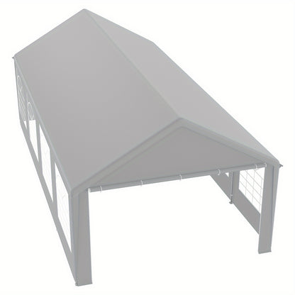 Partytent – Tuinkamer – Feesttent – Evenemententent – Grijze Partytent 4x8 meter – Stevig Gegalvaniseerd Stalen Frame – PE Dak Met Afneembare Zijwanden