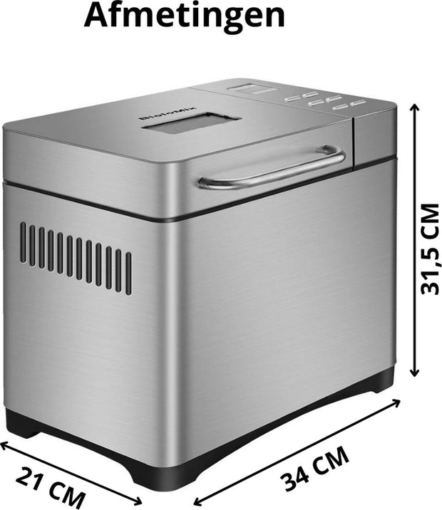 Broodmachine - Broodbakmachine - Brood Maker Machine - Brood Maker - Keukenmachine - Automatische broodbakmachine - 650W - Zilver - 1000g
