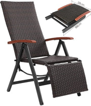 Garden chairs - Adjustable garden chairs - Adjustable garden chair - Brown - Rattan