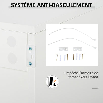 Dressoir – Opbergkast – Ladekast – Buffetkast – Woonkamerkast – Wit – 3 Deuren & 2 Schuifladen – Verstelbare Plank – Spaanplaat