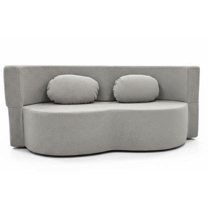 Sofa Bed – Slaapbank – Bankbed – Bedbank – Slaapbank Kinderkamer – Scandinavisch Design – Memory Foam Matras 200x100 cm – Afneembare Wasbare Boucle Bekleding Grijs