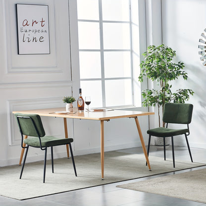 Retro Eetkamerstoelen – Stoel – Armstoel – Zithoek Stoel – Keukenstoel – Groen – Comfortabel Schuimzitting – Stevig Metalen Frame