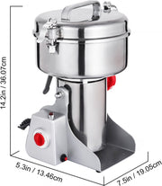 Grinder Grannmolen Molen 2000 W Swing Type Graanmolen Machine 1000 G Elektrische Graanmolen van 304 Roestvrij Staal met een 28000 t/min
