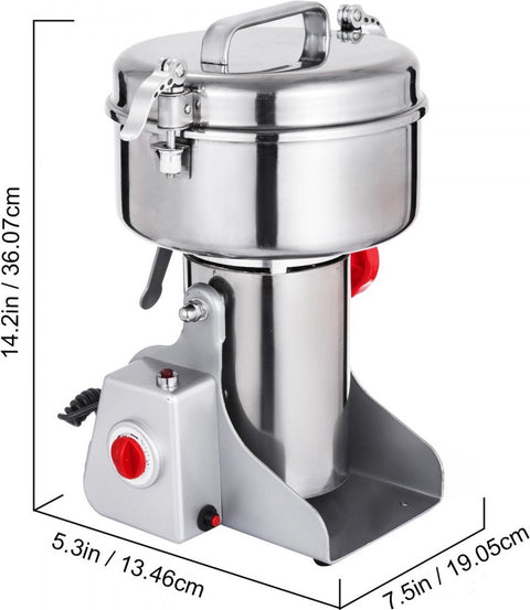 Grinder Grannmolen Molen 2000 W Swing Type Graanmolen Machine 1000 G Elektrische Graanmolen van 304 Roestvrij Staal met een 28000 t/min